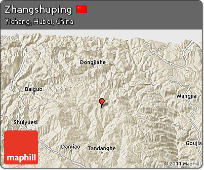 Shaded Relief 3D Map of Zhangshuping