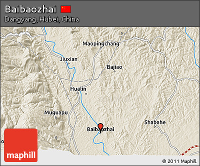 Shaded Relief 3D Map of Baibaozhai