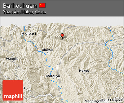 Shaded Relief 3D Map of Baihechuan