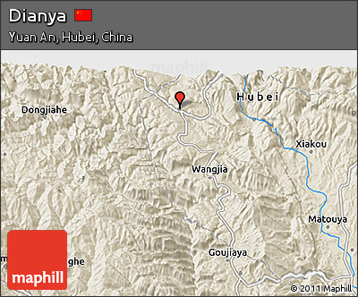 Shaded Relief 3D Map of Dianya