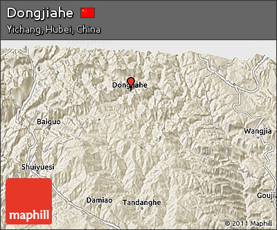 Shaded Relief 3D Map of Dongjiahe