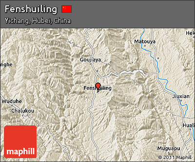 Shaded Relief 3D Map of Fenshuiling