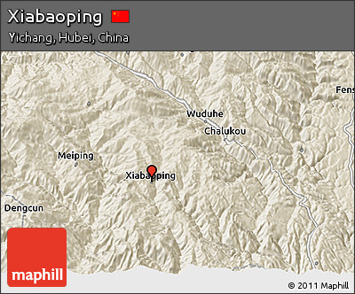 Shaded Relief 3D Map of Xiabaoping