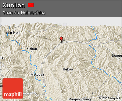 Shaded Relief 3D Map of Xunjian
