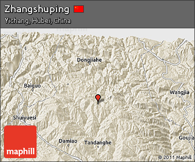 Shaded Relief 3D Map of Zhangshuping