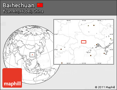 Blank Location Map of Baihechuan