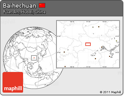 Blank Location Map of Baihechuan