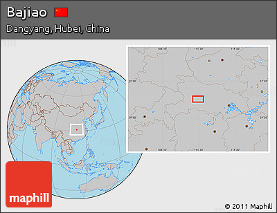 Gray Location Map of Bajiao