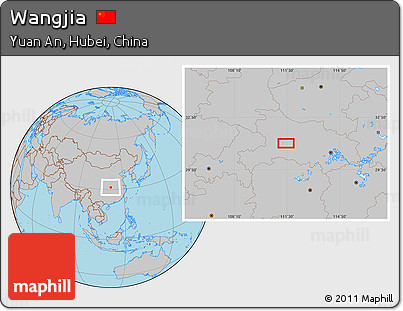 Gray Location Map of Wangjia