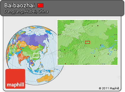 Political Location Map of Baibaozhai