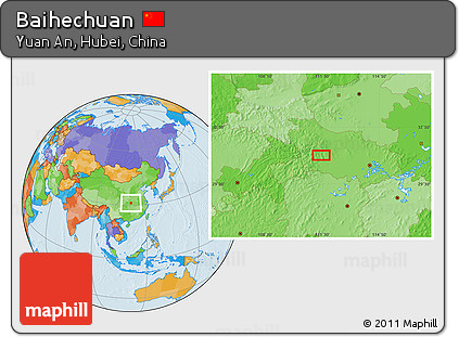 Political Location Map of Baihechuan