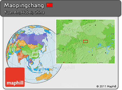 Political Location Map of Maopingchang