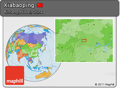 Political Location Map of Xiabaoping