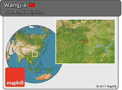 Satellite Location Map of Wangjia