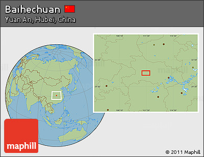 Savanna Style Location Map of Baihechuan
