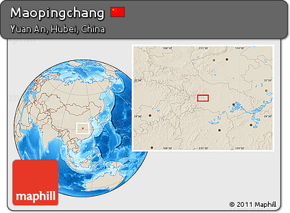 Shaded Relief Location Map of Maopingchang