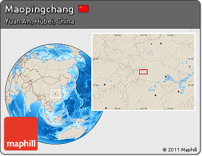 Shaded Relief Location Map of Maopingchang