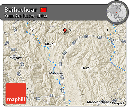 Shaded Relief Map of Baihechuan
