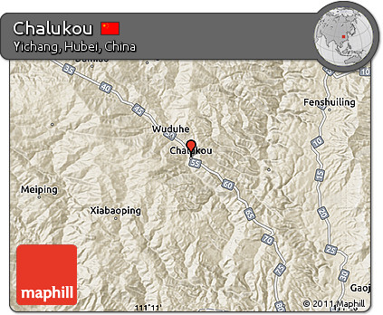 Shaded Relief Map of Chalukou