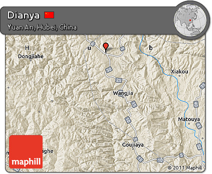 Shaded Relief Map of Dianya