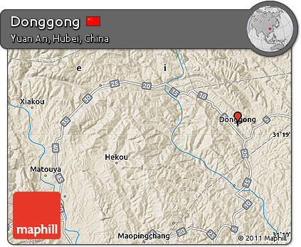 Shaded Relief Map of Donggong