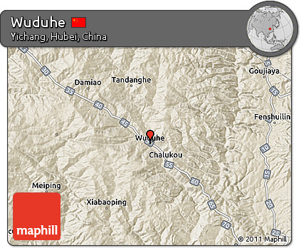 Shaded Relief Map of Wuduhe