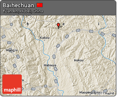 Shaded Relief Map of Baihechuan
