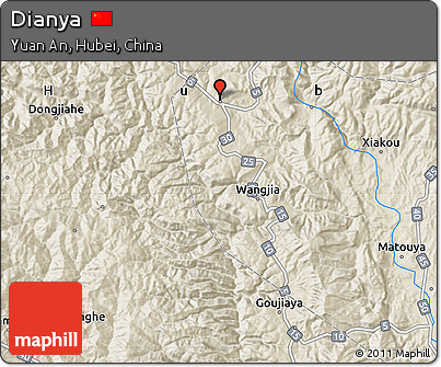 Shaded Relief Map of Dianya