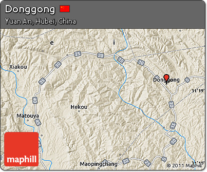 Shaded Relief Map of Donggong