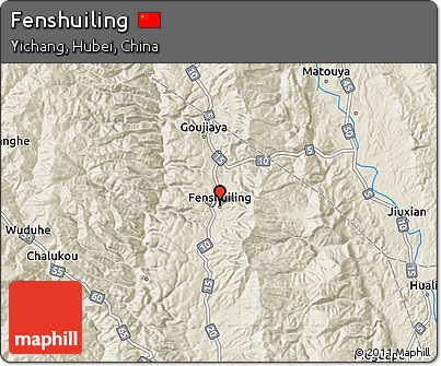 Shaded Relief Map of Fenshuiling