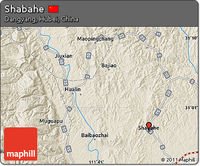 Shaded Relief Map of Shabahe