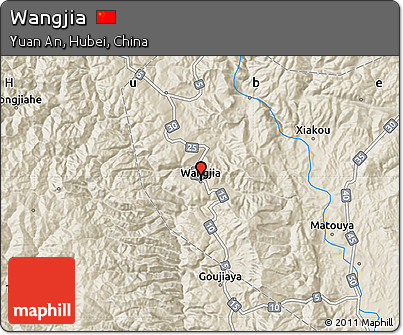 Shaded Relief Map of Wangjia