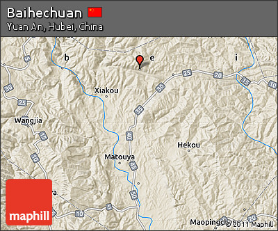 Shaded Relief Map of Baihechuan