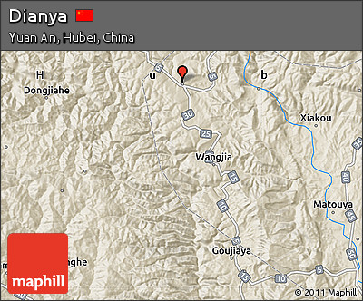 Shaded Relief Map of Dianya