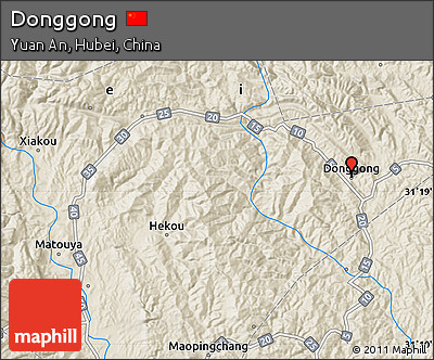 Shaded Relief Map of Donggong