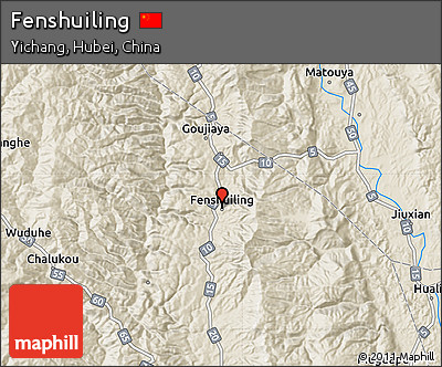 Shaded Relief Map of Fenshuiling