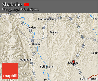 Shaded Relief Map of Shabahe