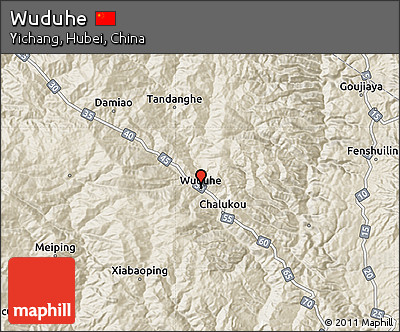 Shaded Relief Map of Wuduhe