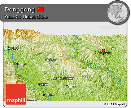 Physical Panoramic Map of Donggong