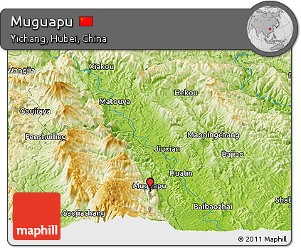 Physical Panoramic Map of Muguapu