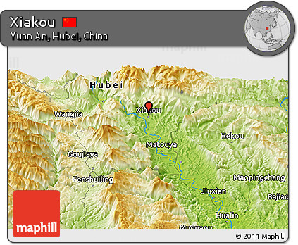 Physical Panoramic Map of Xiakou