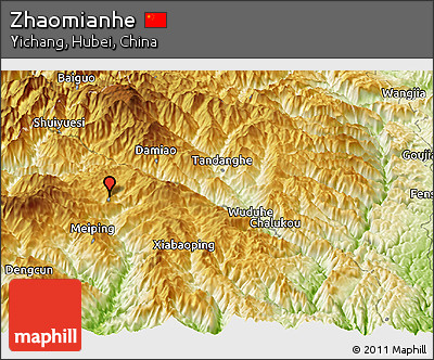 Physical Panoramic Map of Zhaomianhe