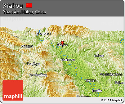 Physical Panoramic Map of Xiakou