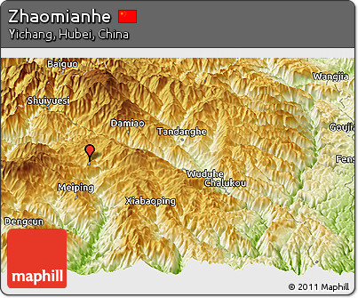 Physical Panoramic Map of Zhaomianhe