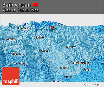 Political Panoramic Map of Baihechuan