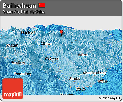 Political Panoramic Map of Baihechuan