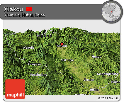 Satellite Panoramic Map of Xiakou