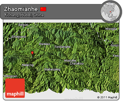 Satellite Panoramic Map of Zhaomianhe