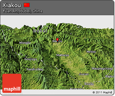 Satellite Panoramic Map of Xiakou