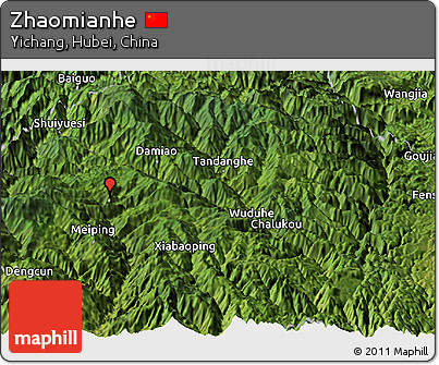Satellite Panoramic Map of Zhaomianhe